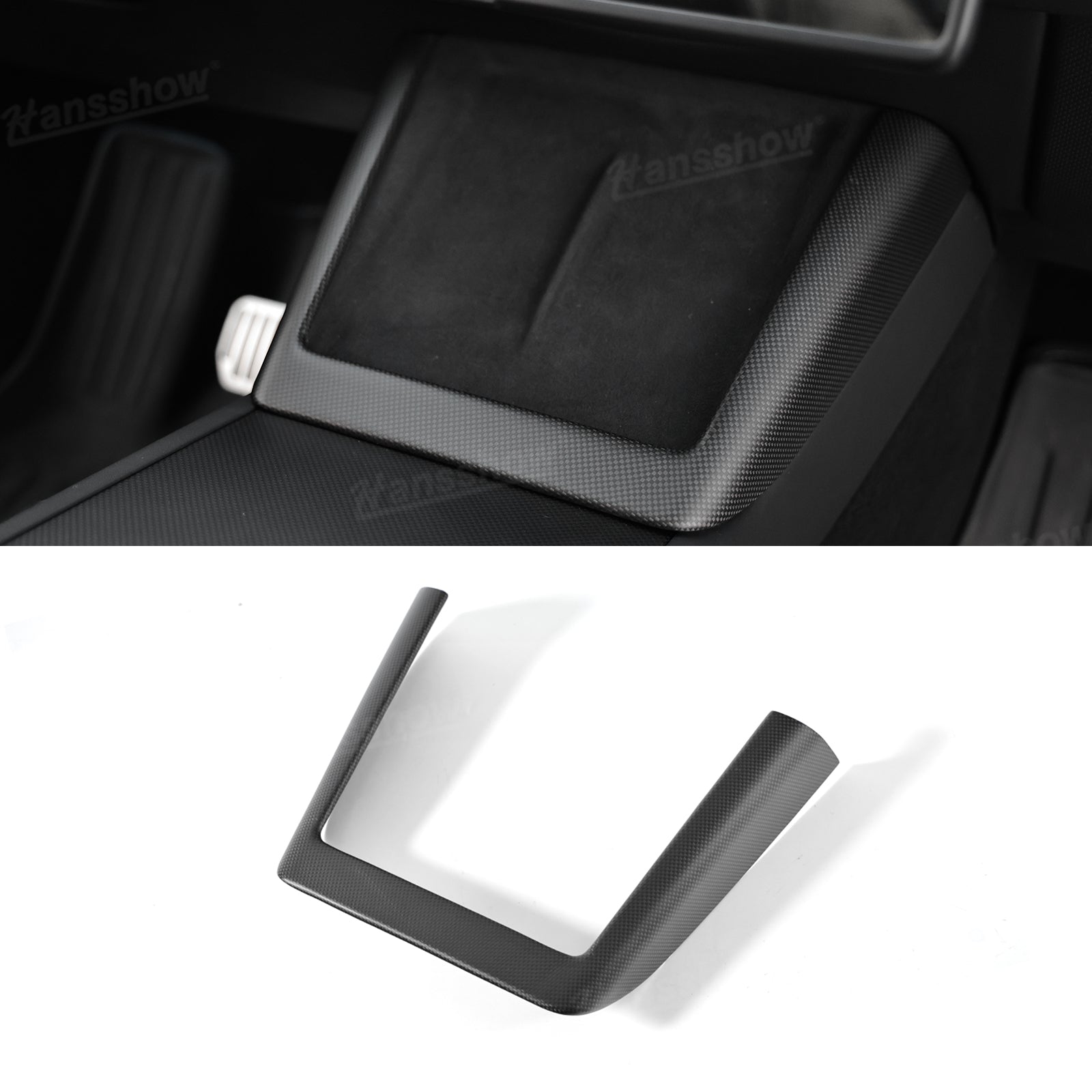 Model Y Juniper Real Carbon Fiber Cover Interior Set detail shot