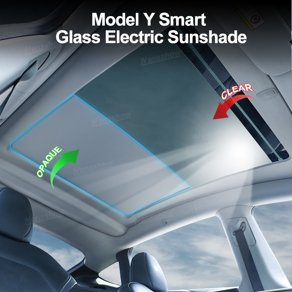 Electric Powered Sunshade for Tesla Model Y - during installation