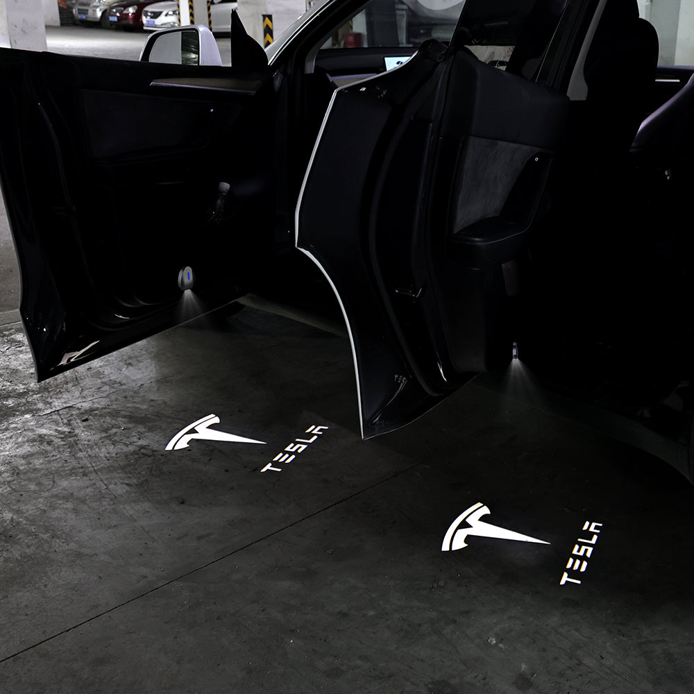 Welcome Door Projector Lights for Tesla Model Y - side angle view