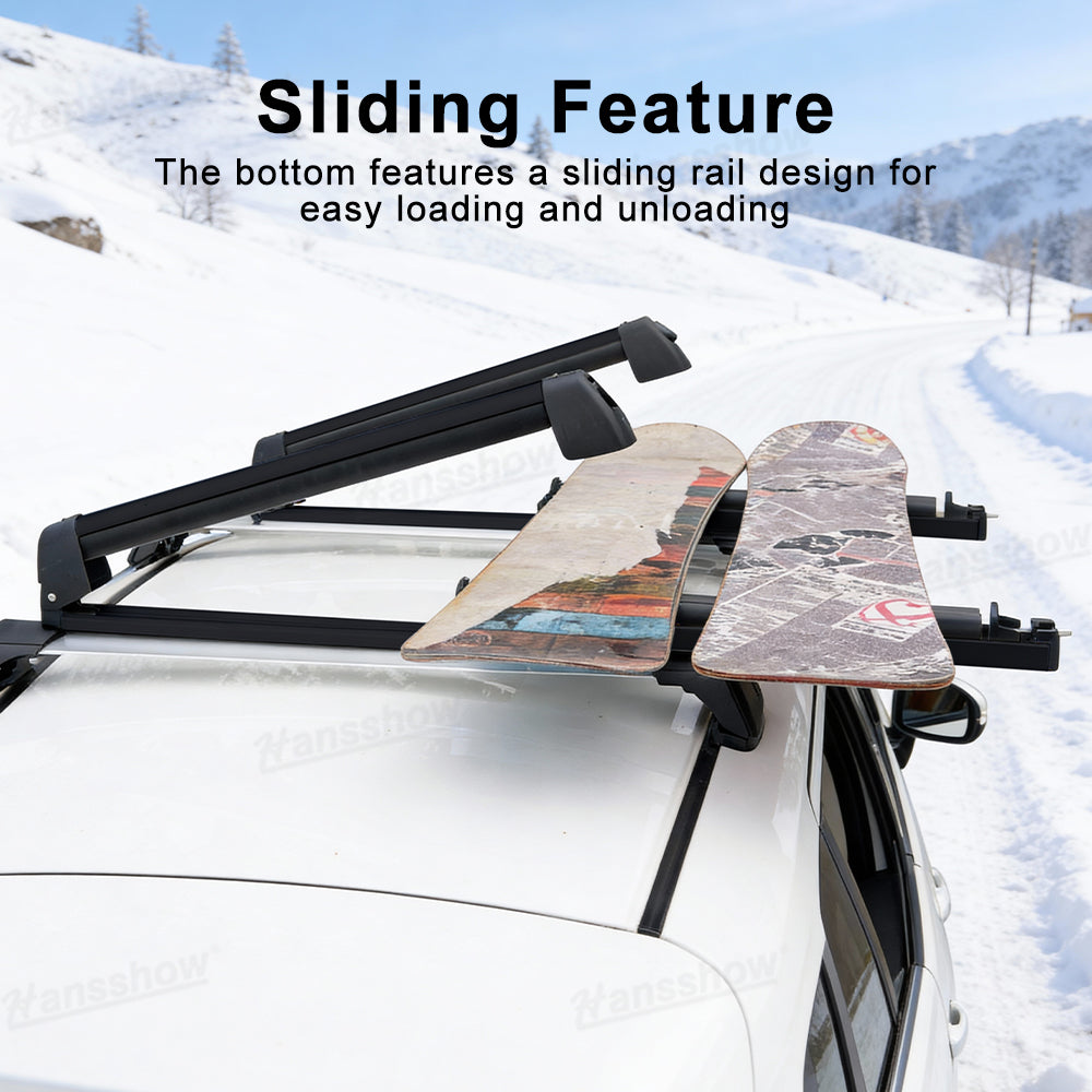 Model Y/Y Juniper Ski Rack side view showcasing aluminum design