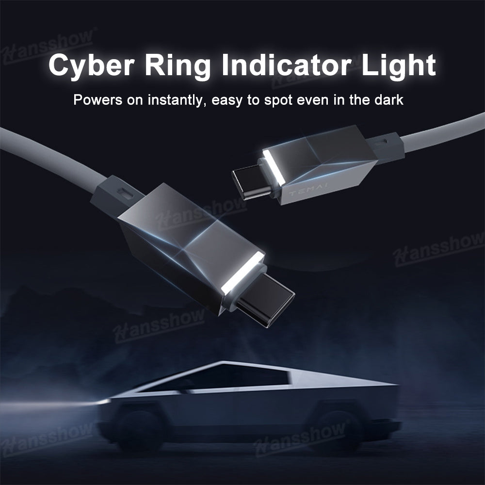 100W Fast Charging Retractable Cable with Cyber-Inspired Design & Magnetic...
