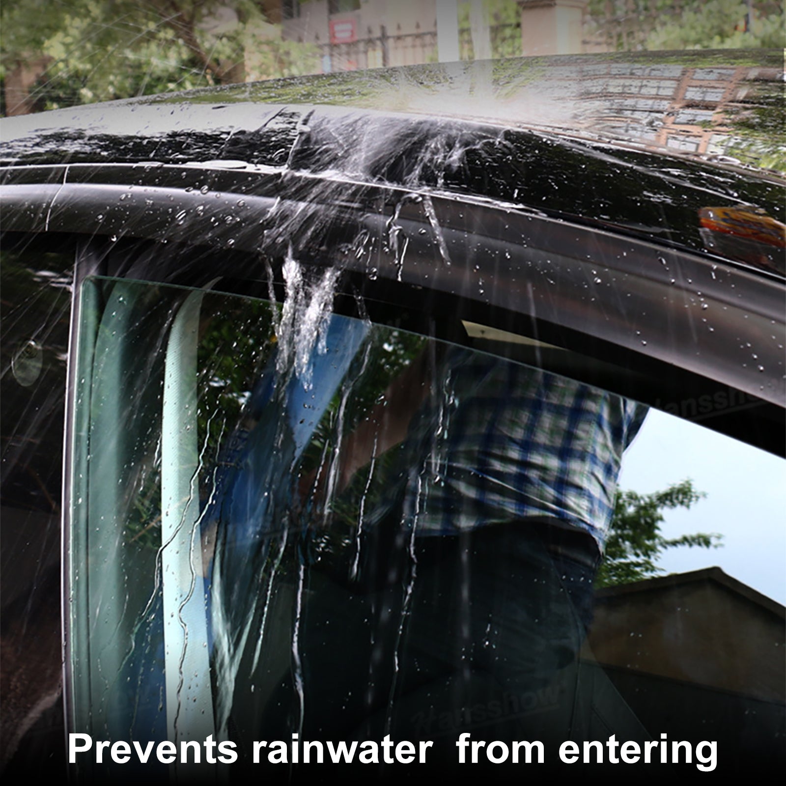 Model Y Juniper Rain Guards installed side view