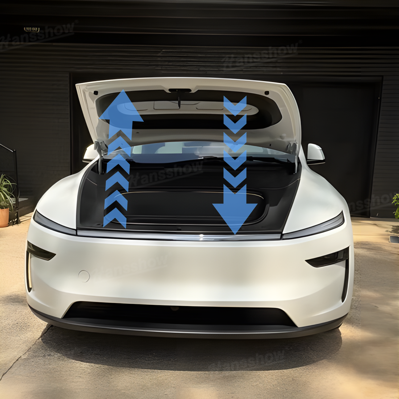 Model Y Juniper Power Frunk Kit showing frunk opening