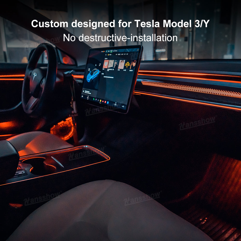 Model 3/Y Ambient Lighting Kit Dragon Scale Style LCD control panel