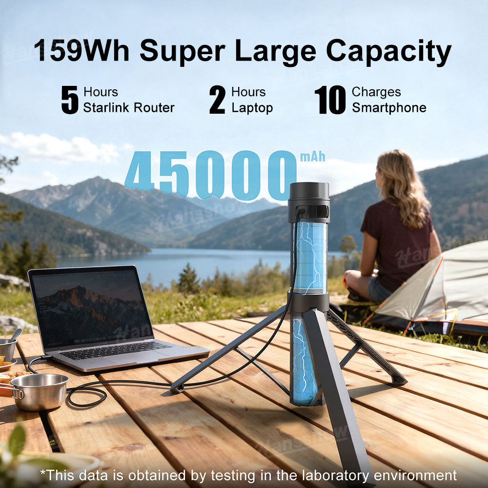 Portable Starlink Mini Power Mount with Integrated Tripod - Close-up of Battery