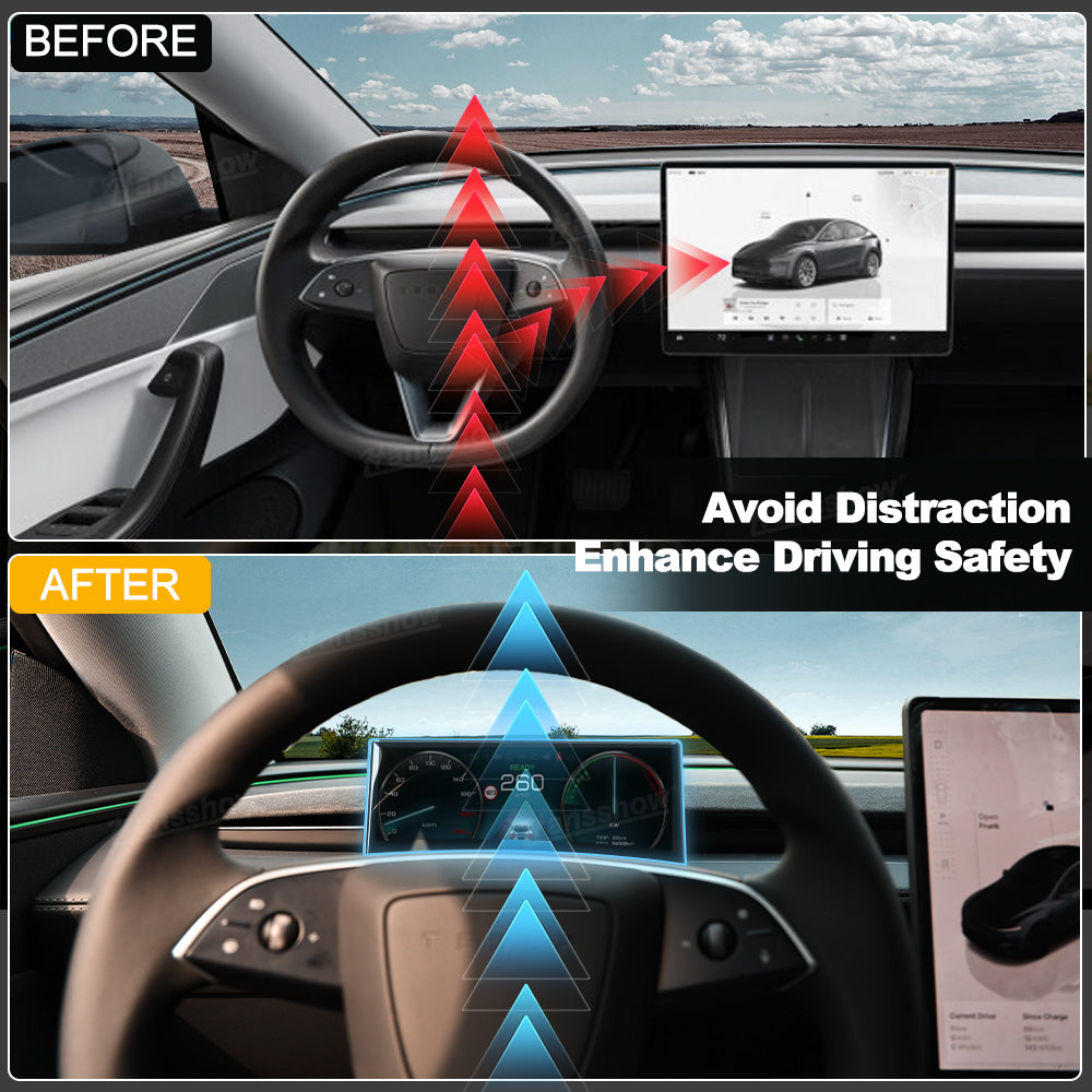 Model Y Juniper Heads Up Display F9 installed view