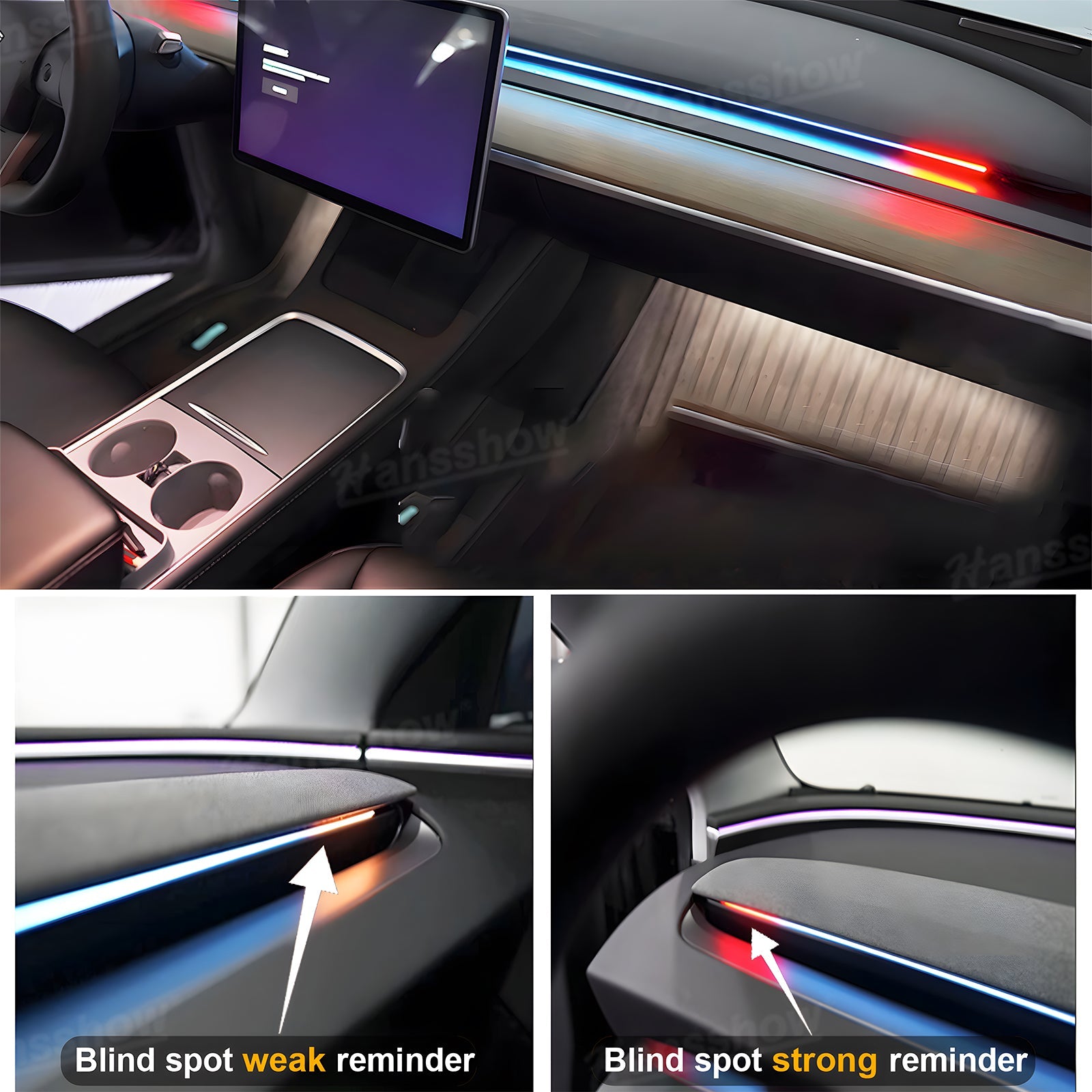 Model Y/Y Juniper Streamer Ambient Light LED Strip installed in vehicle