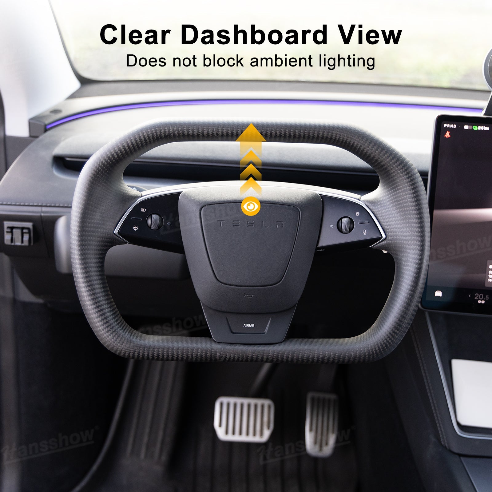 Model Y Juniper Steering Wheel Real Carbon Fiber CyberWheel 2.0 dashboard integration