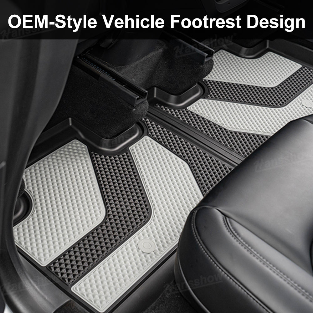 Model Y Juniper OEM Style TPE Floor Mats - Detail of aluminum pedal