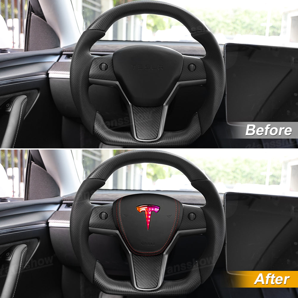 Model 3/Y Airbag Replacement Cover with LED Illuminated Letter Logo