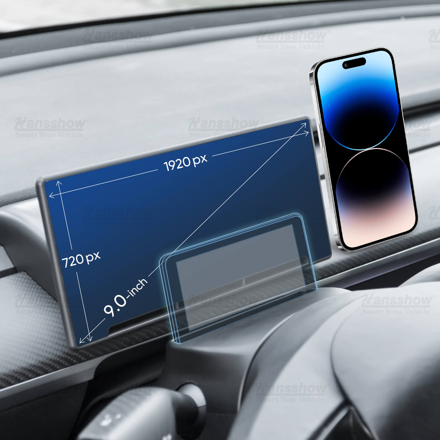 Model 3/Y F9 Touch Screen Smart Dashboard installed in Tesla