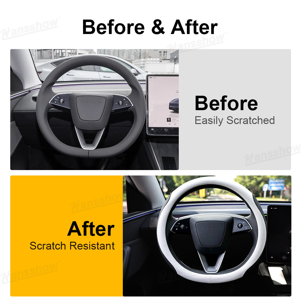 Model Y Juniper Steering Wheel Wrap black and white option