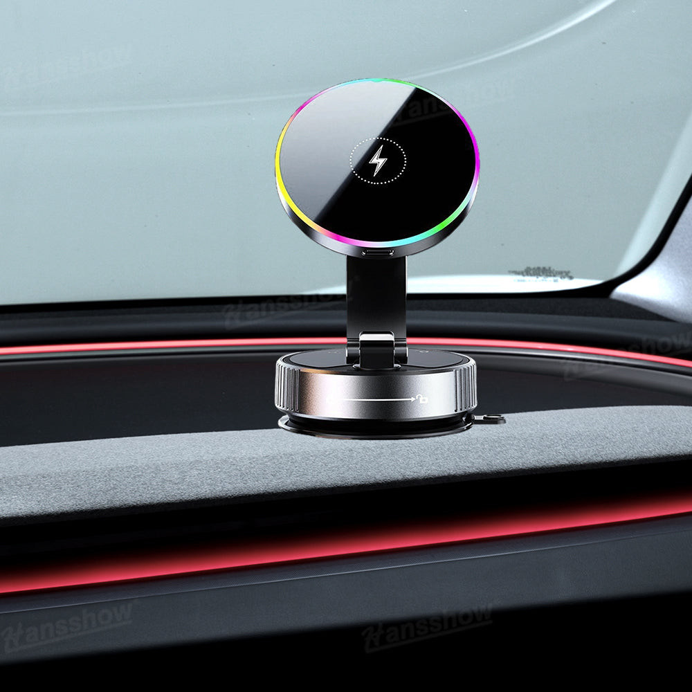 Wireless Charger Phone Holder with RGB Ambient Lighting for Tesla Model Y - ambient lighting colors