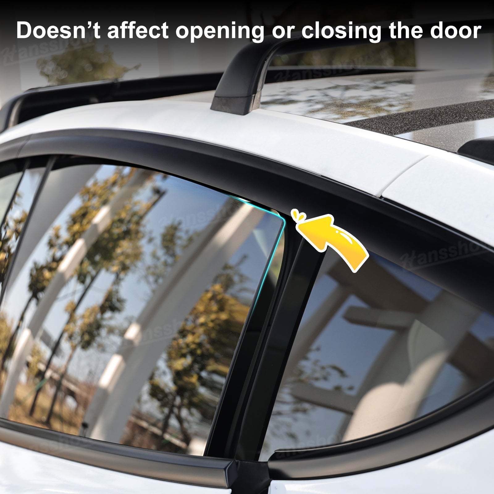 Model Y Juniper Rain Guards from rear angle