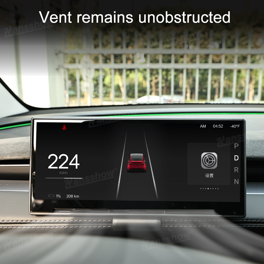 Tesla Model Y Heads Up Display showing driving data