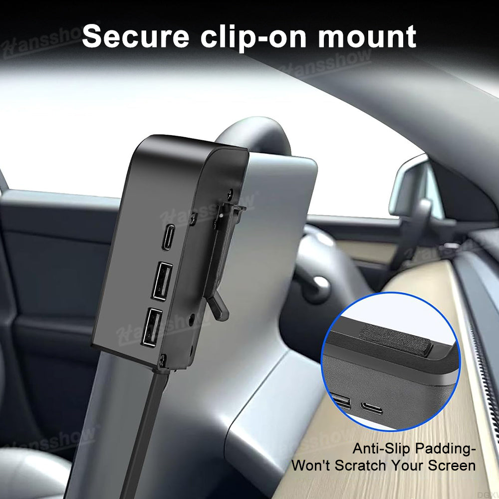 Center Console Screen USB Hub for Tesla Model 3/3 Highland - close-up