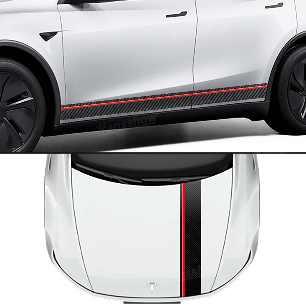 Model Y Juniper Carbon Fiber Vinyl Wrap detail close-up