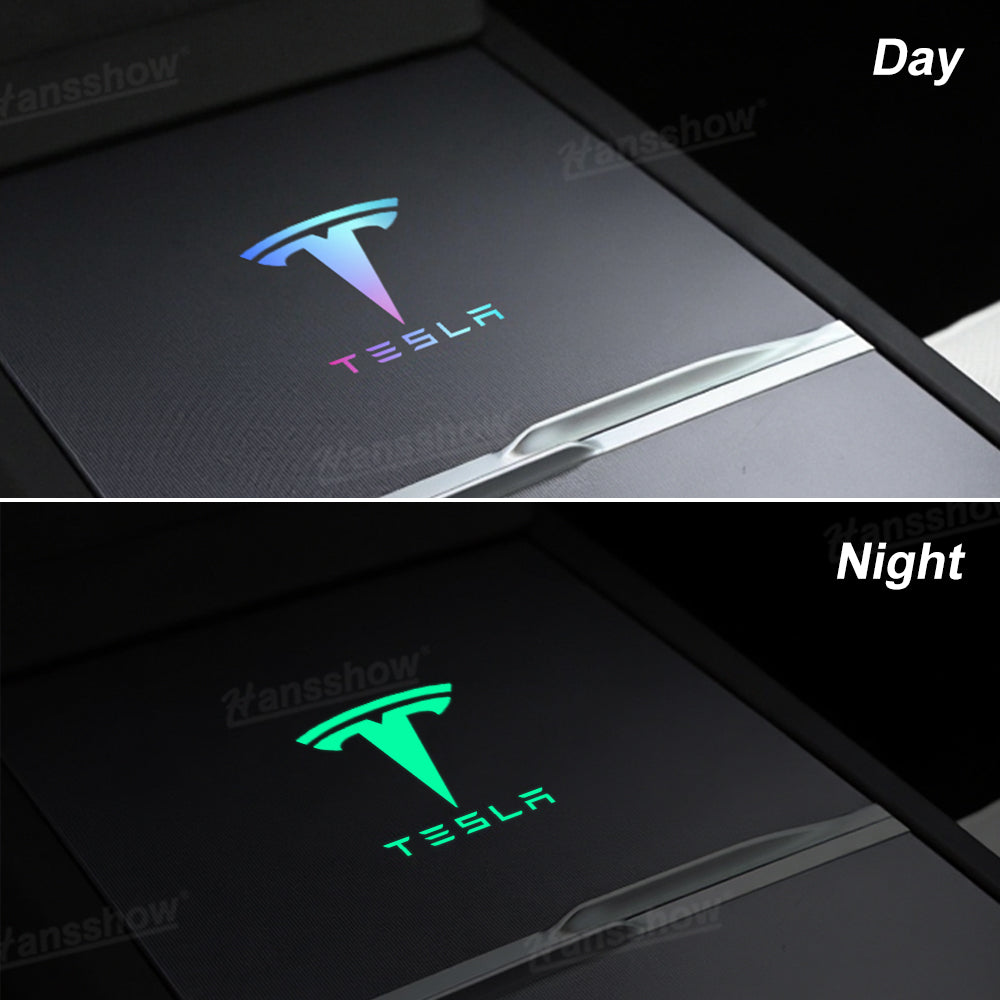 Model Y Juniper Center Console Vinyl Wrap Logo Sticker white color variant