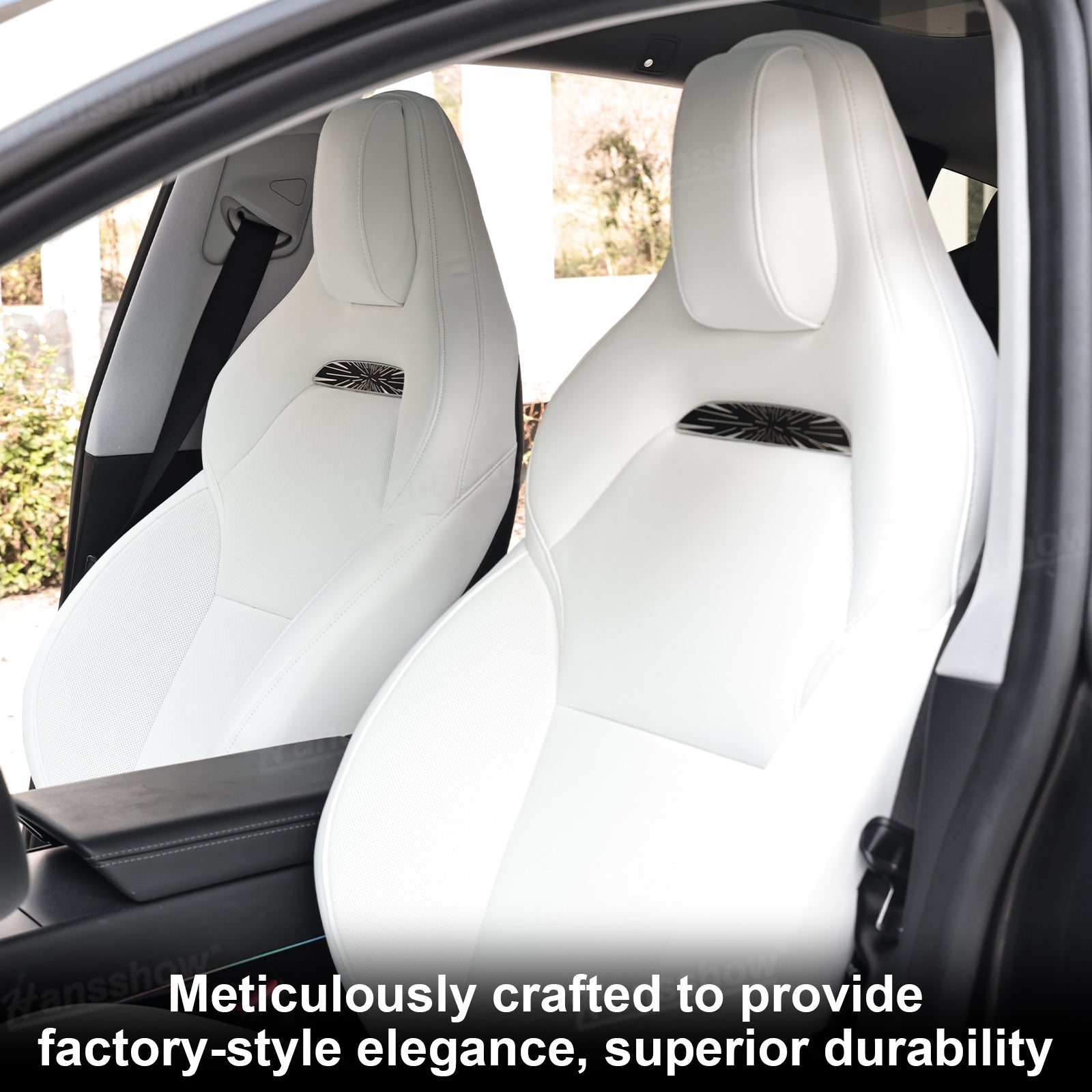 Model Y Juniper Seat Replacement Sport Seats NAPPA Leather Installed View