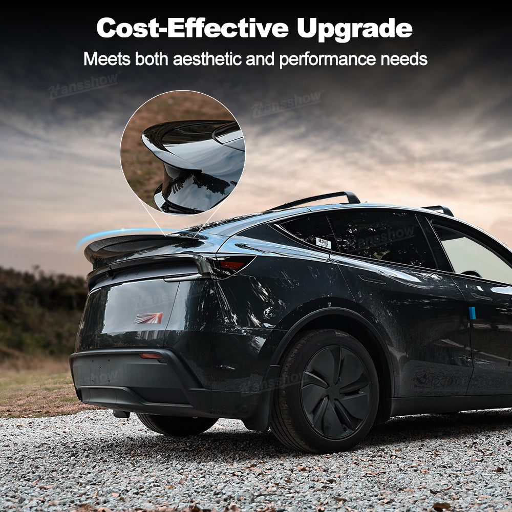 Model Y Juniper Spoiler Real Carbon Fiber Wing Rear Trunk Lip Lid - rear view