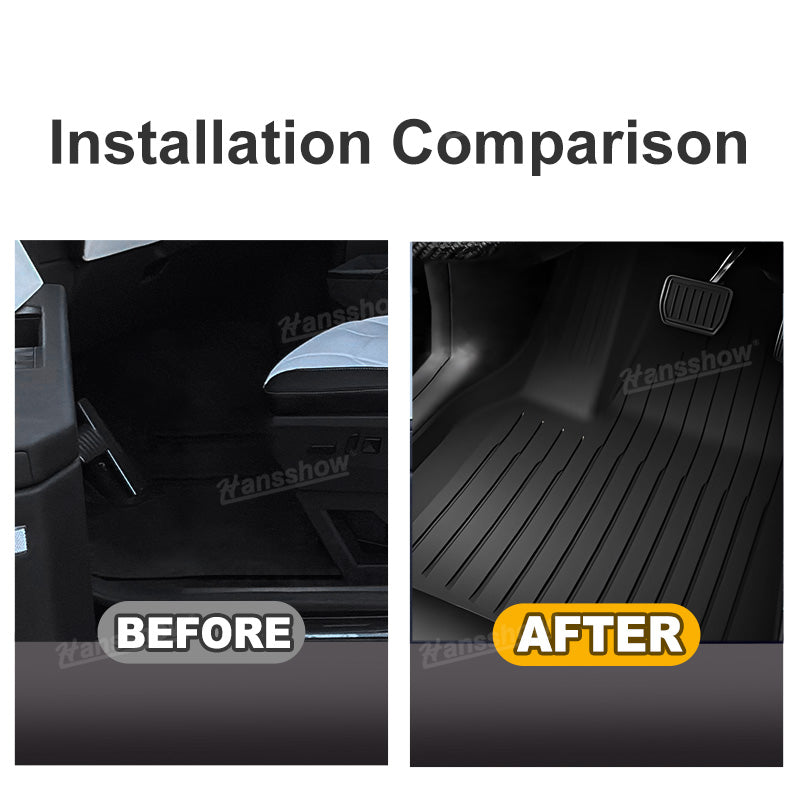 Model 3 Waterproof Floor Mats All Weather Floor Liners (Full Set) - side angle