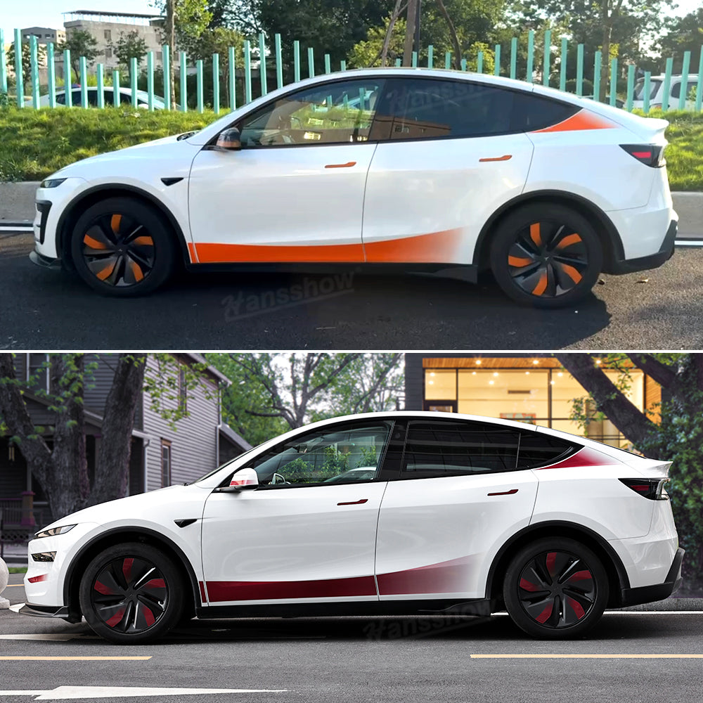 Model Y Juniper Exterior Vinyl Wrap Side Vinyl Sticker Decal - texture close-up