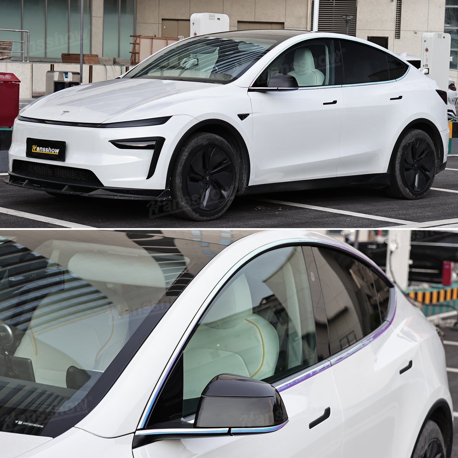 Model Y Juniper Protector Strips in natural light