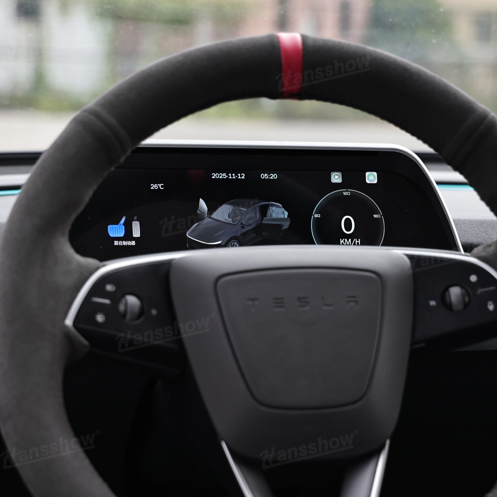 APEX 8.9-Inch CarPlay Screen with clear visuals in Tesla Model Y