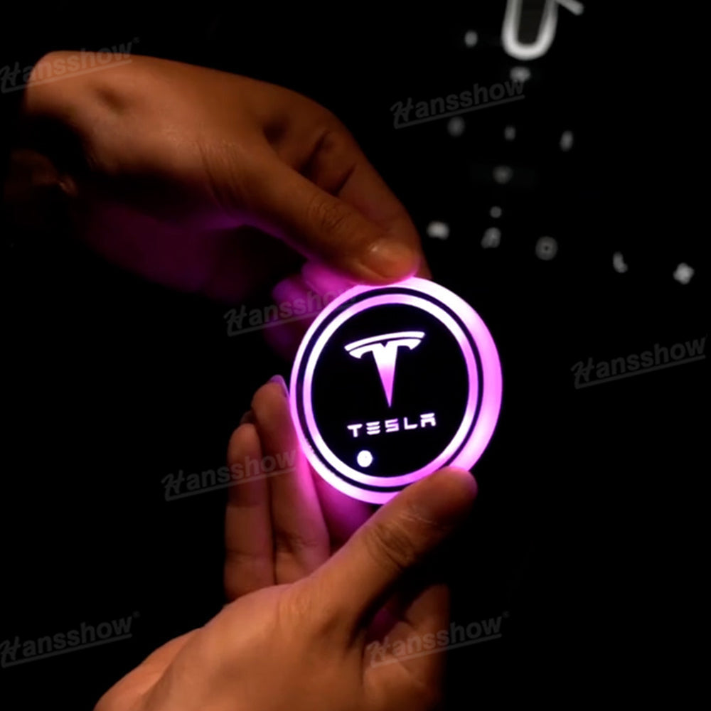 LED Cup Holder Lights Mats for Tesla Model Y - Customization Feature