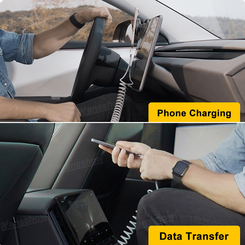 100W Fast Charging Retractable Cable with Cyber-Inspired Design & Magnetic...