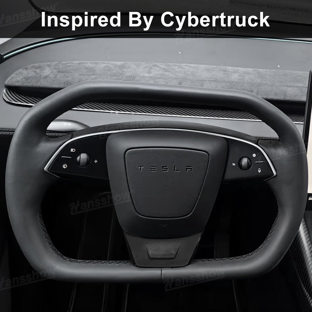 Cybertruck Style Steering Wheel for Tesla Model Y black variant