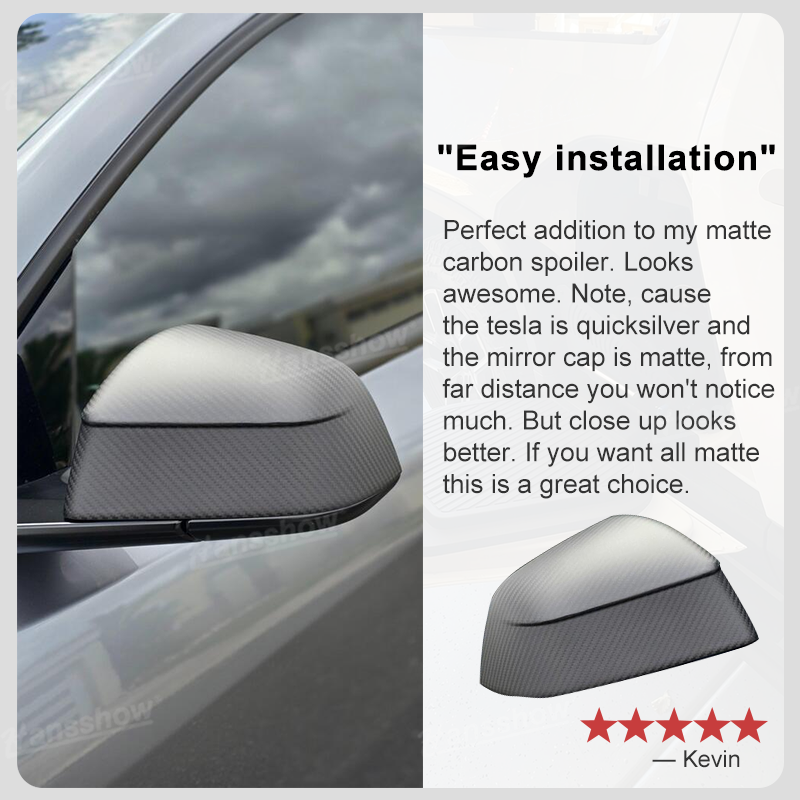 Model Y Juniper Side Mirror Real Carbon Fiber Overlay Covers - vehicle compatibility