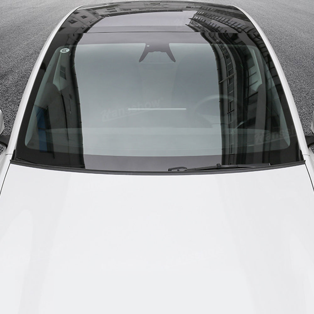 Model Y Juniper Hood Wind Deflector in action on highway