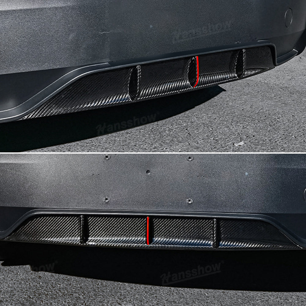Model Y Juniper Rear Diffuser installed on Tesla Model Y from a distance