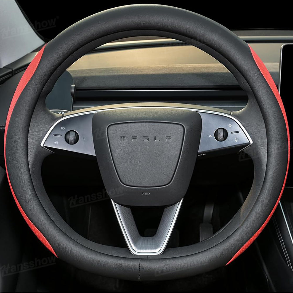 Model Y Juniper Steering Wheel Wrap black and red option
