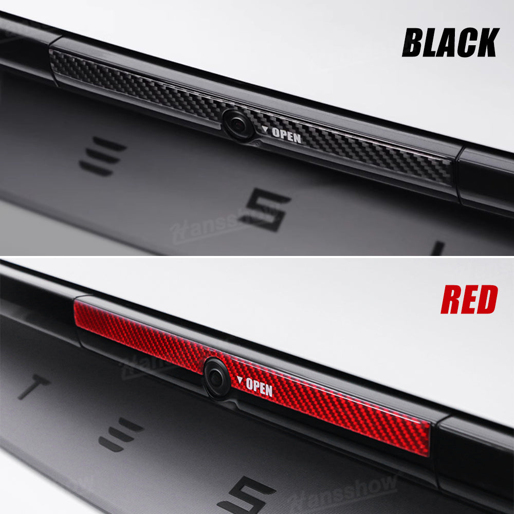 Model Y Juniper Trunk Button Sticker carbon fiber texture