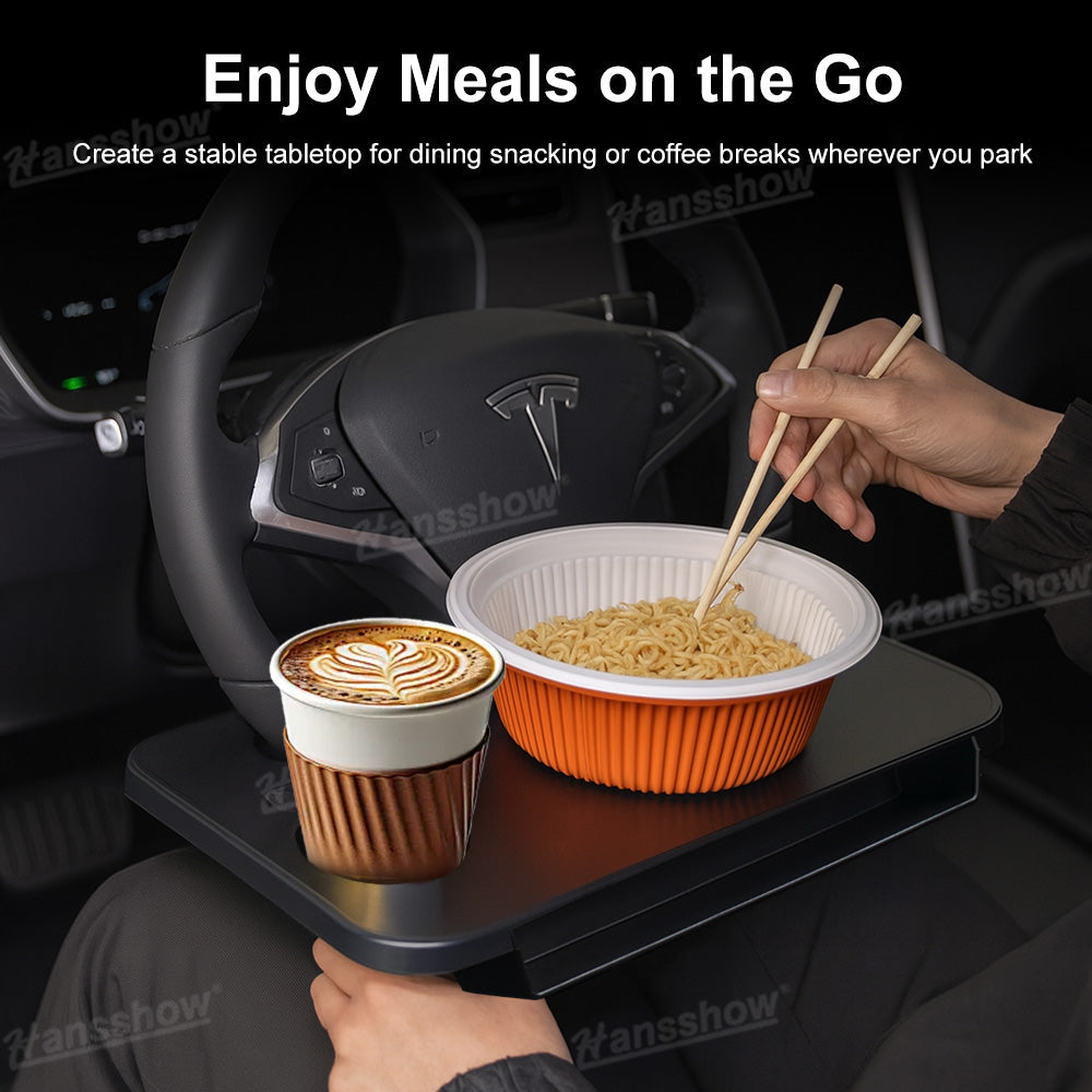 Steering Wheel Desk for Tesla Model Y with laptop