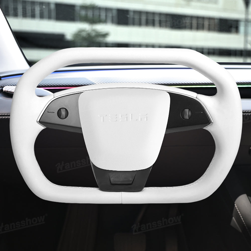 Cybertruck Style Steering Wheel for Tesla Model Y close-up detail