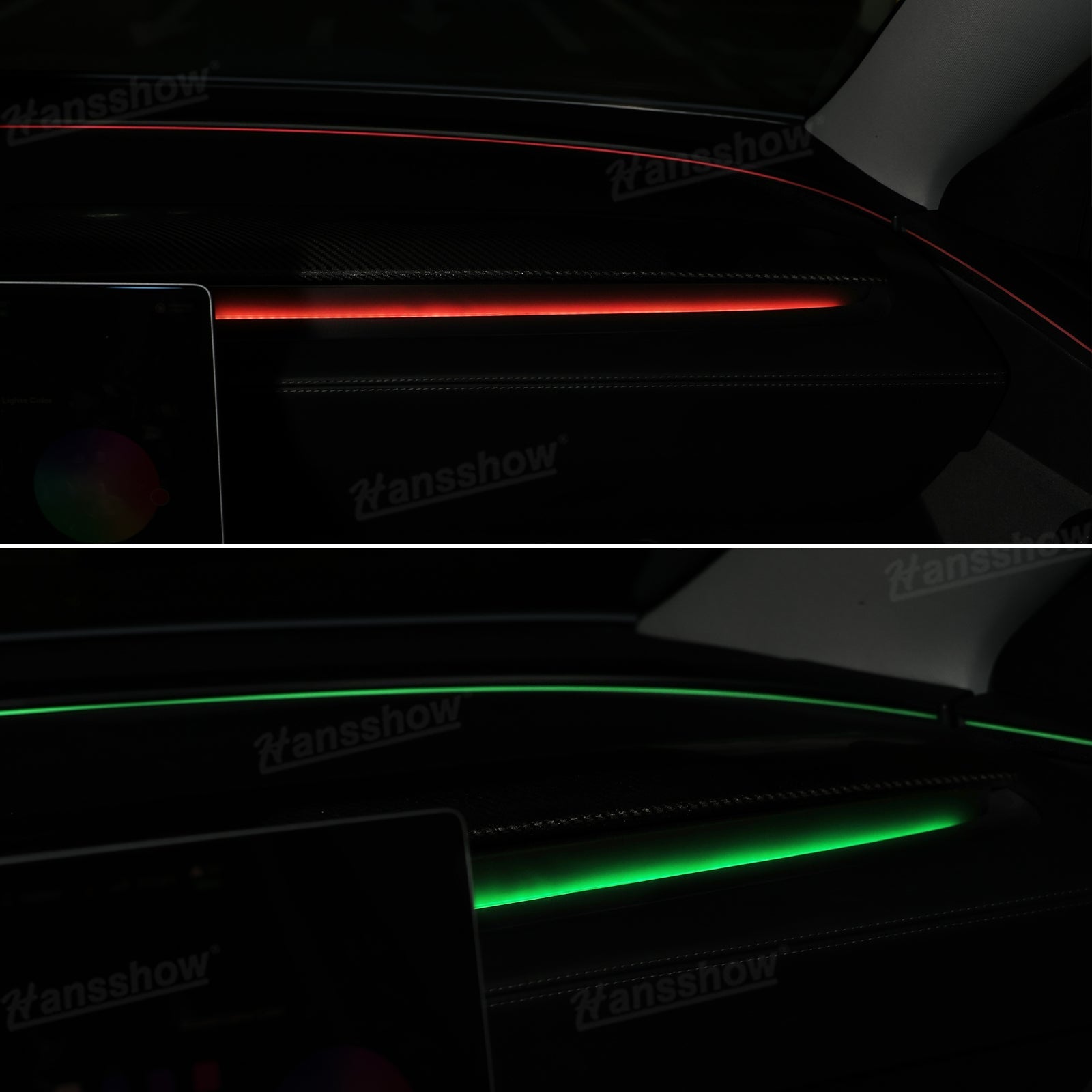 Model Y Juniper Ambient Light 3.0 showcasing color options