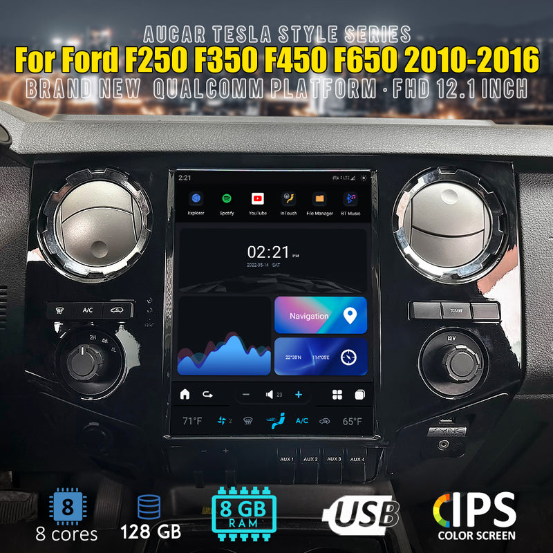 SquareWheels G-Series Tesla Style Screen (Ford F250/350/450/650 super duty) Android 11