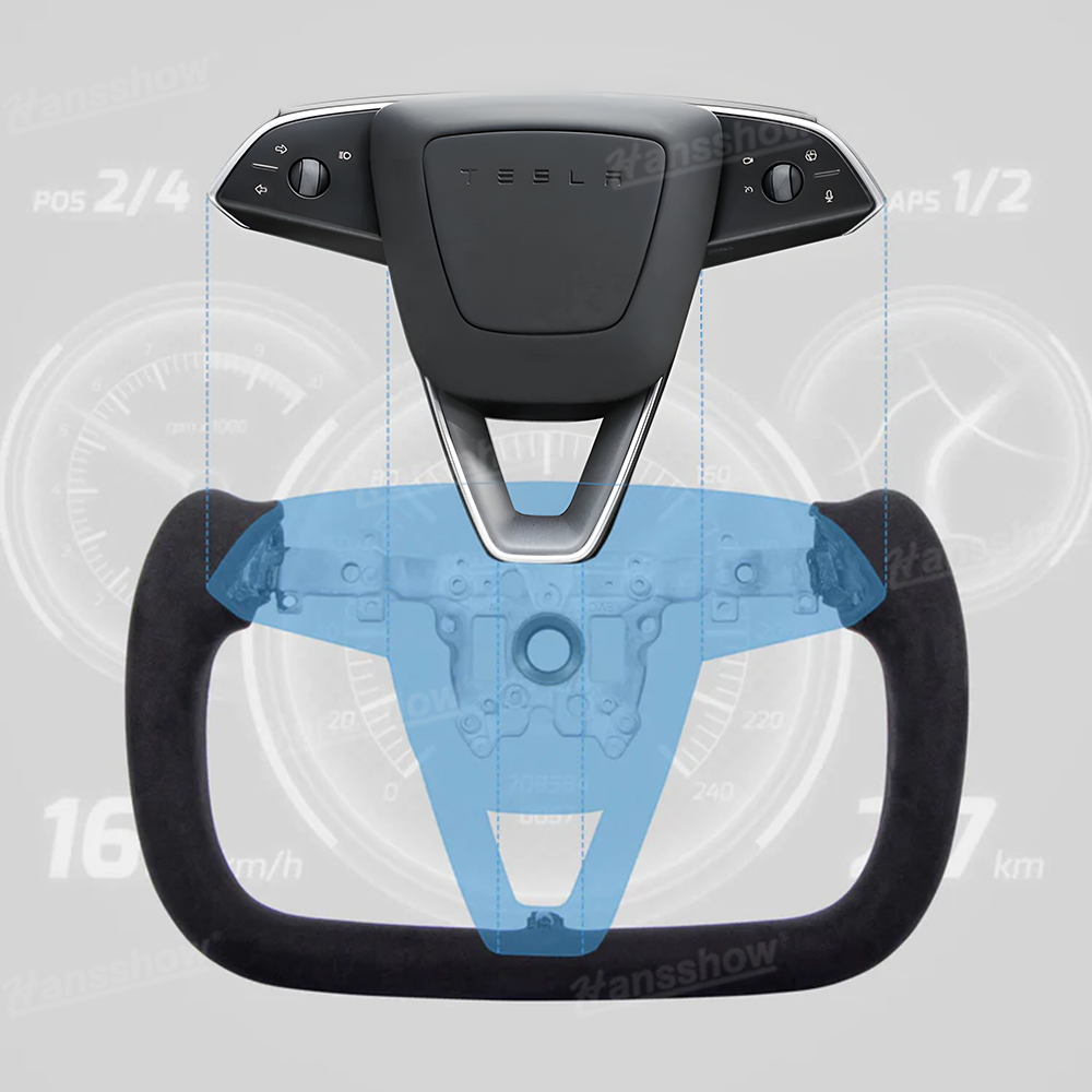 Model Y Juniper Yoke Steering Wheel Alcantara / Nappa Leather Driving Wheel - Alcantara texture