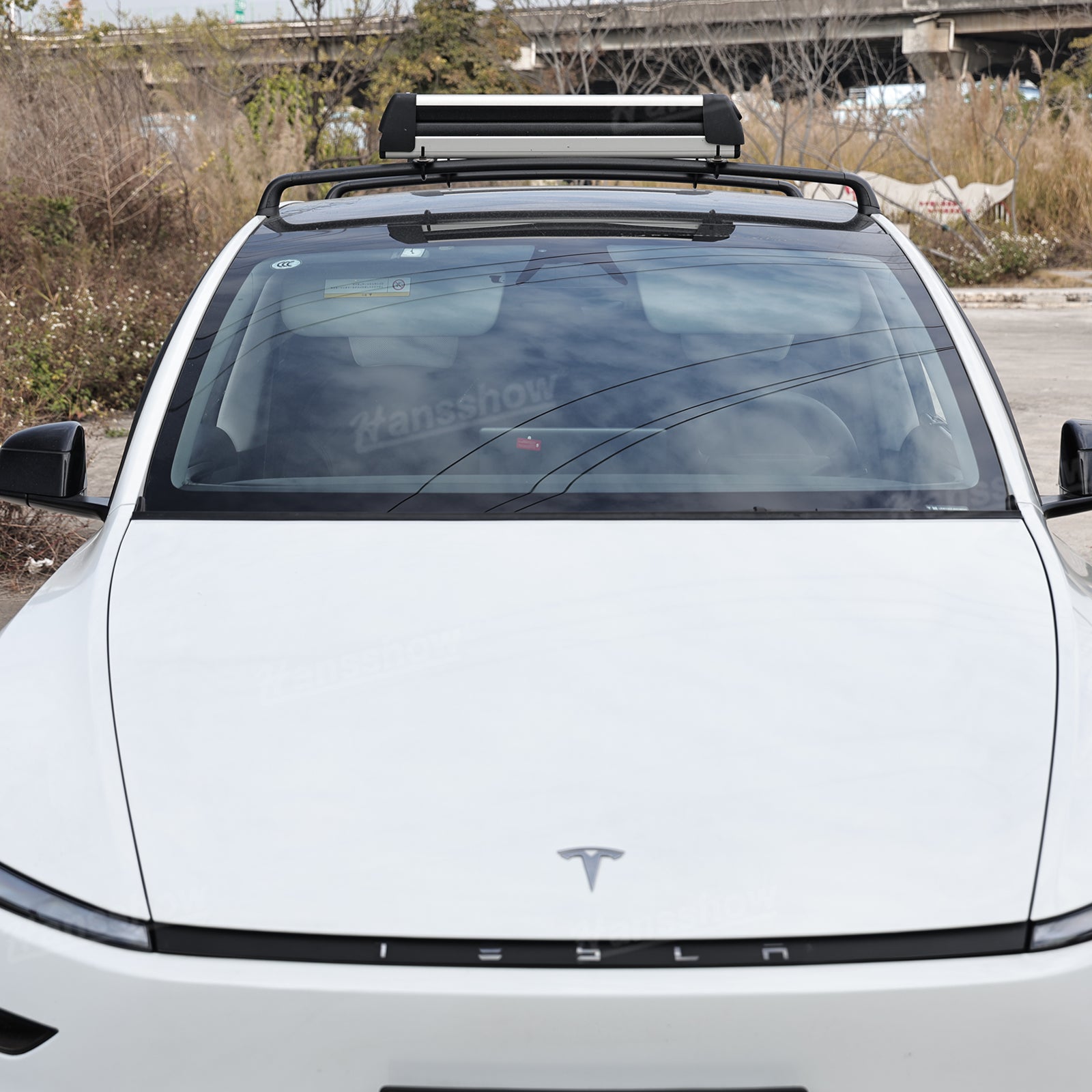 Model Y Juniper Hood Wind Deflector in different lighting