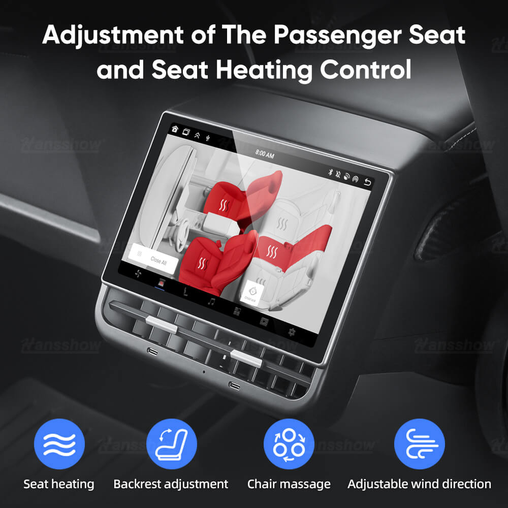 H86 Android Rear Entertainment Screen for Tesla Model 3/Y installed view