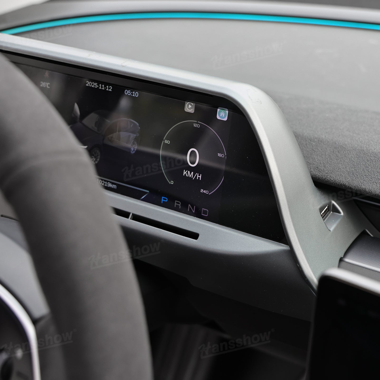 APEX 8.9-Inch CarPlay Screen overview in Tesla Model Y interior