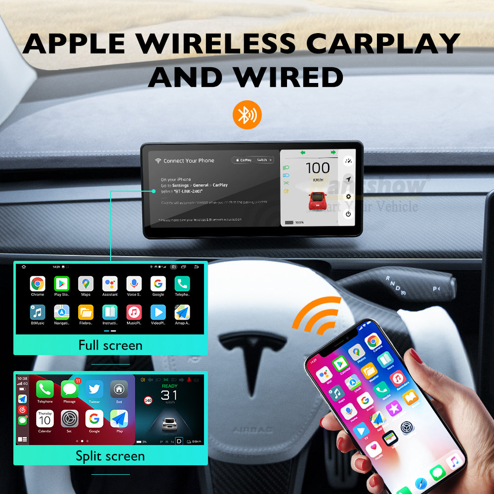 Model 3, Y Center Console Dashboard Touch Screen (Linux 9.0'') for Tesla Model Y - Back view