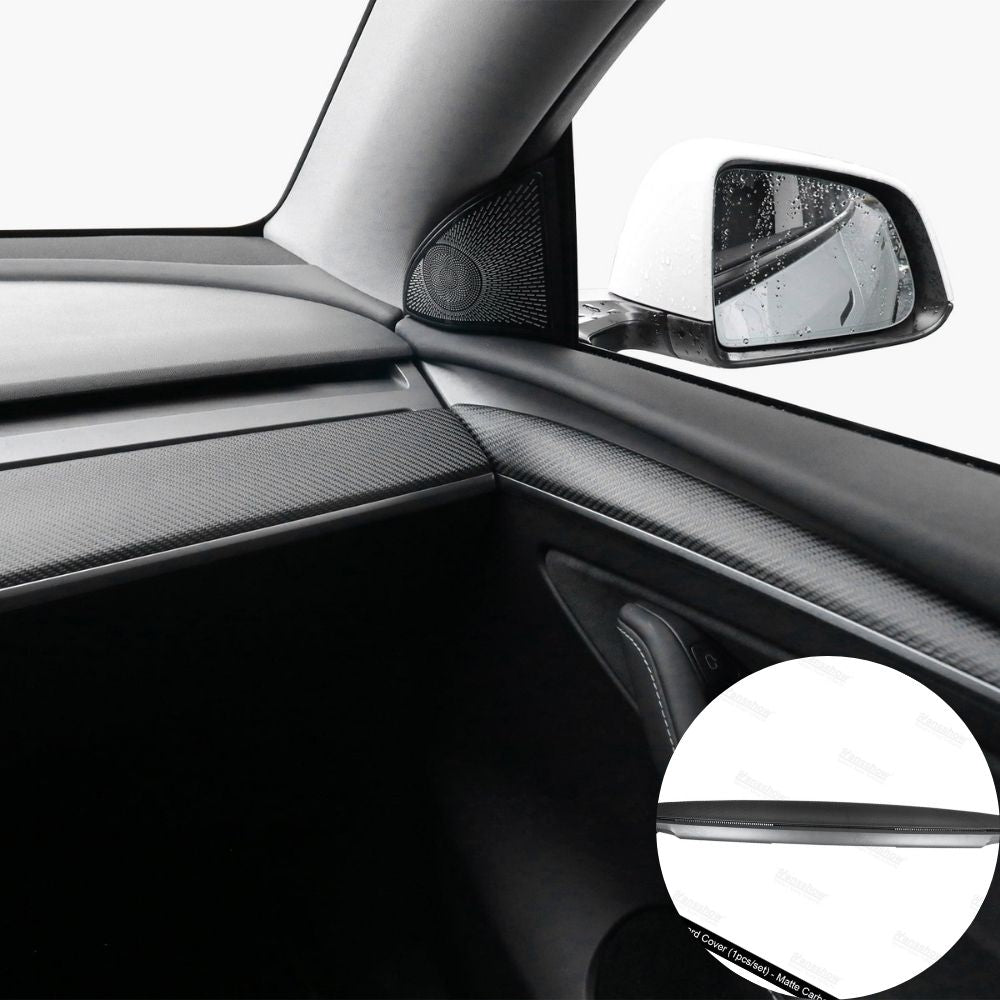 Model Y/3 Real Carbon Fiber Dashboard Trim Panel Replacement Kit package contents