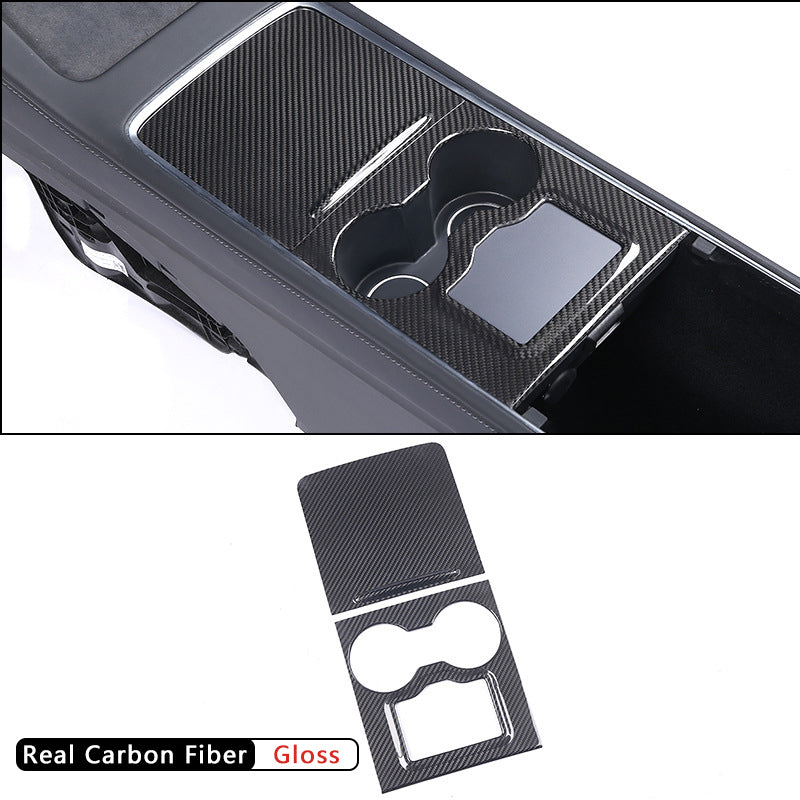 Model 3/Y Real Carbon Fiber Center Console Trim Panel Cover for Tesla Model Y