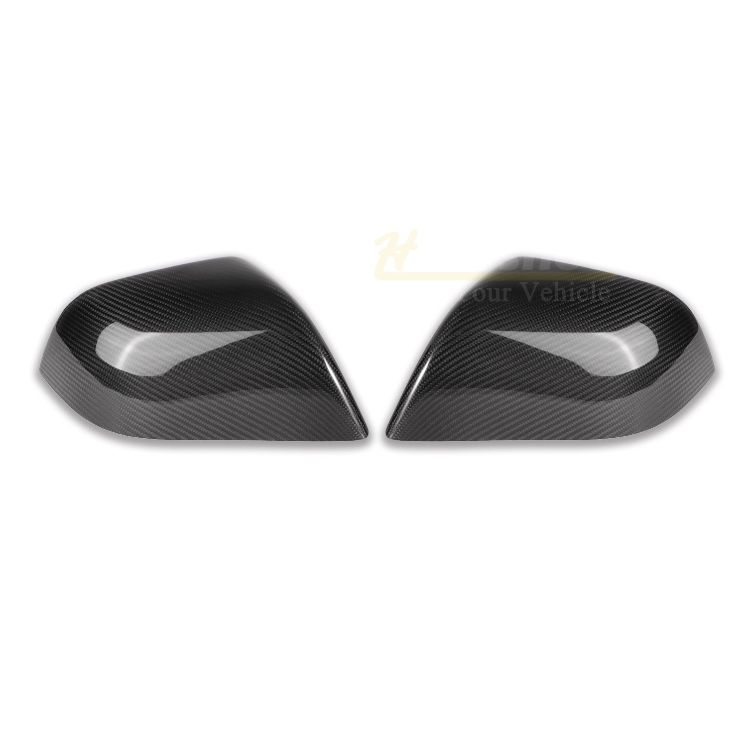 Model 3/Y Real Carbon Fiber Rearview Mirror Cover for Tesla Model Y - front view