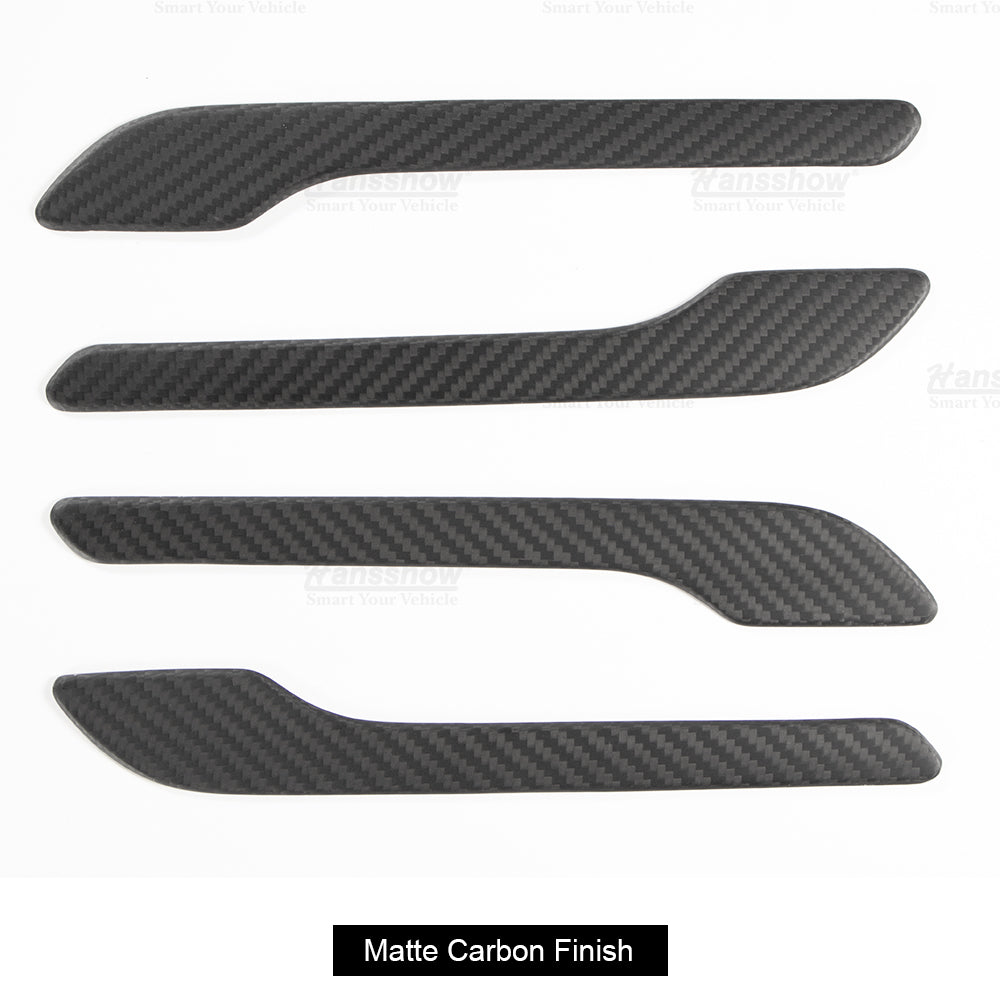 Model Y Juniper Real Carbon Fiber Kit Door Handle Cover close-up