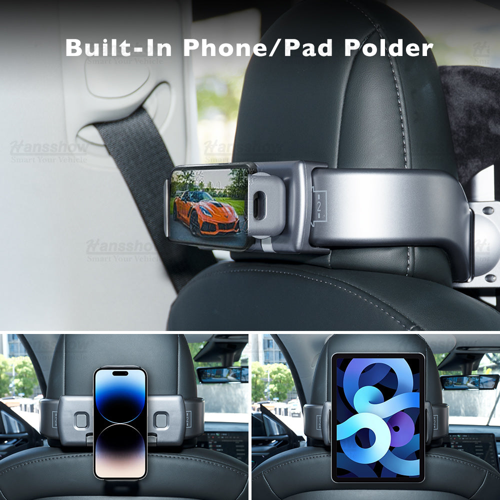 Multifunctional Headrest Adjustable Pillow for Tesla Model Y - installed in vehicle